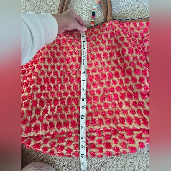 Miss Albright Anthropologie Womens Large Colorful Pink Tote Bag - Picture 3 of 8